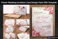 Flower Wedding Invitation Card Design Pack Psd Template Cashcowrobot intended for sizing 1370 X 913