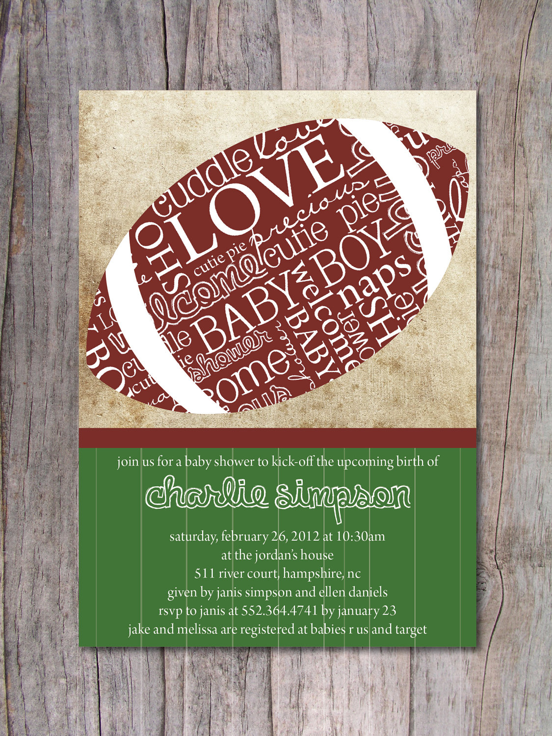 Football Ba Shower Invitation Template Invitation Template Ideas inside sizing 1125 X 1500