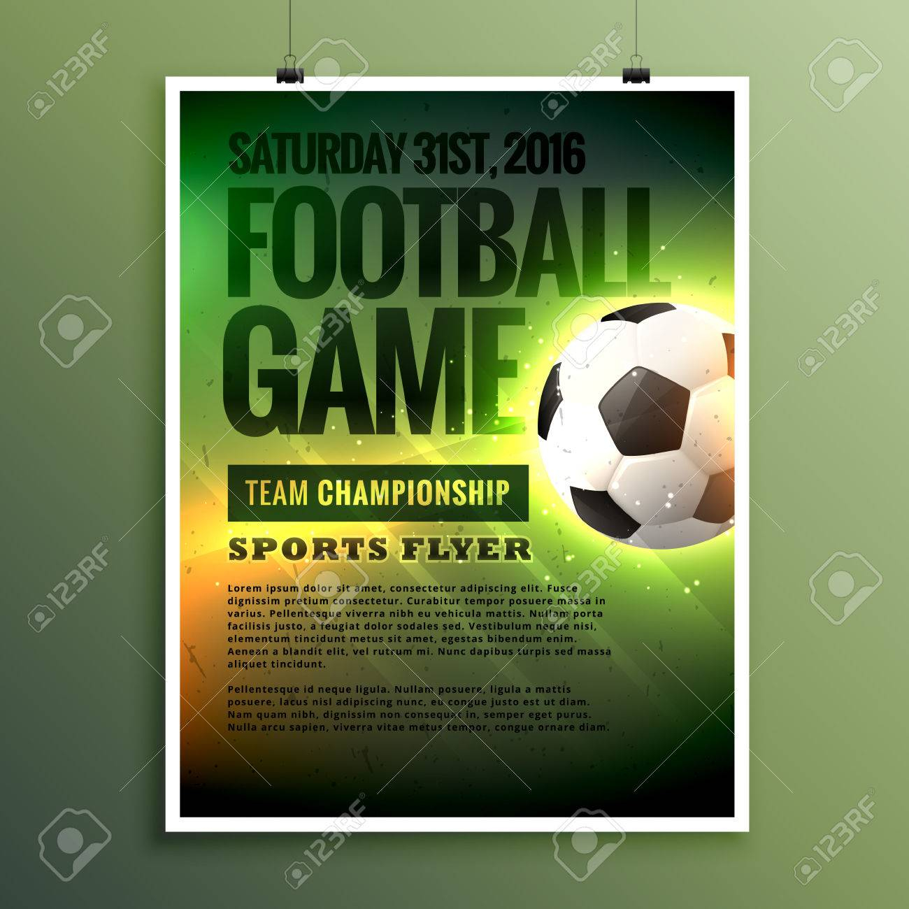 Football Game Flyer Design Card Invitation Template Royalty Free in measurements 1300 X 1300