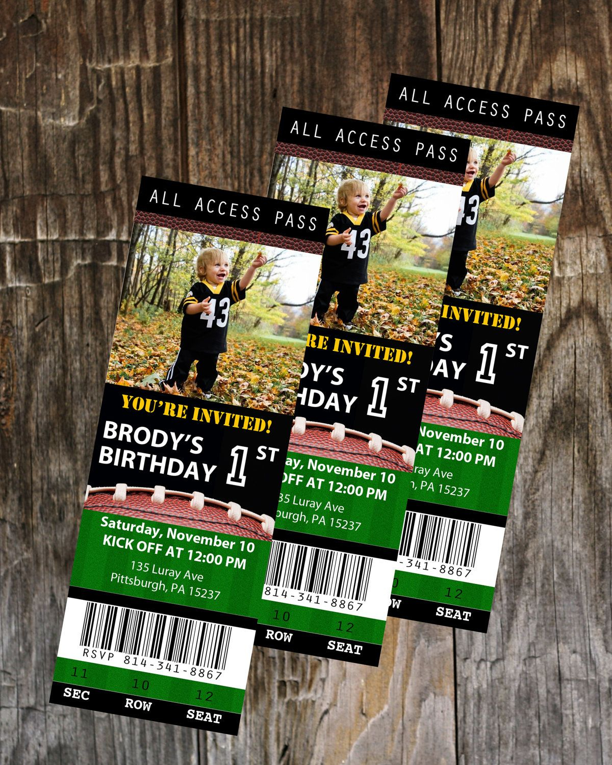 Football Ticket Birthday Invitation Template Instant Download In pertaining to sizing 1200 X 1500