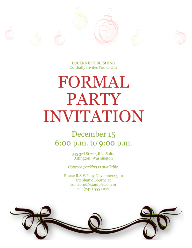 Formal Party Invitation Template regarding size 795 X 1024