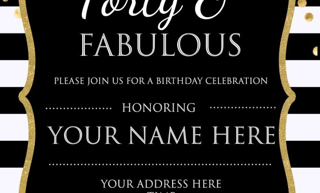 Forty Fabulous 40th Birthday Invitation Template Psd regarding proportions 1500 X 2100