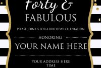 Forty Fabulous 40th Birthday Invitation Template Psd with measurements 1500 X 2100