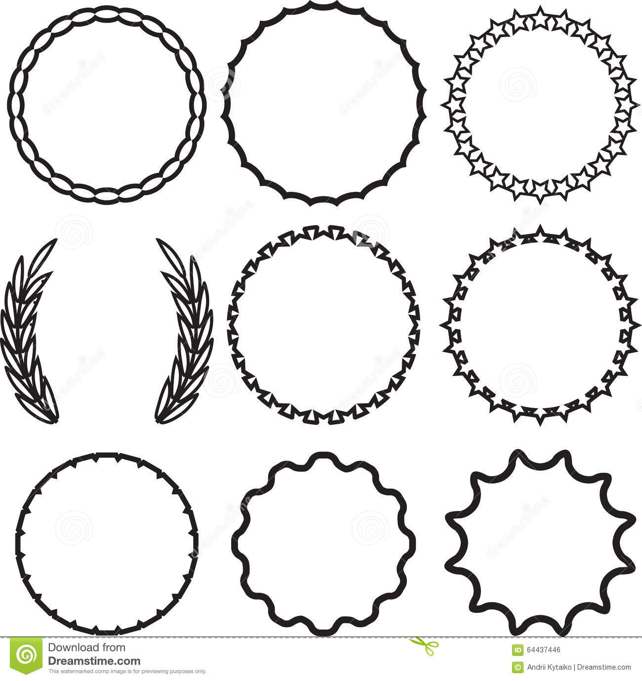 Frame Round Set Decoration Template Stock Vector Illustration Of pertaining to sizing 1300 X 1380