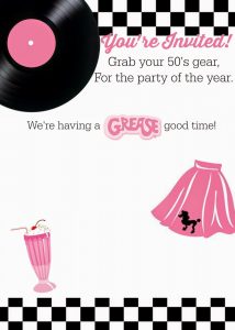 Free 50s Grease Theme Invitation With Instructions To Personalize pertaining to proportions 1143 X 1600