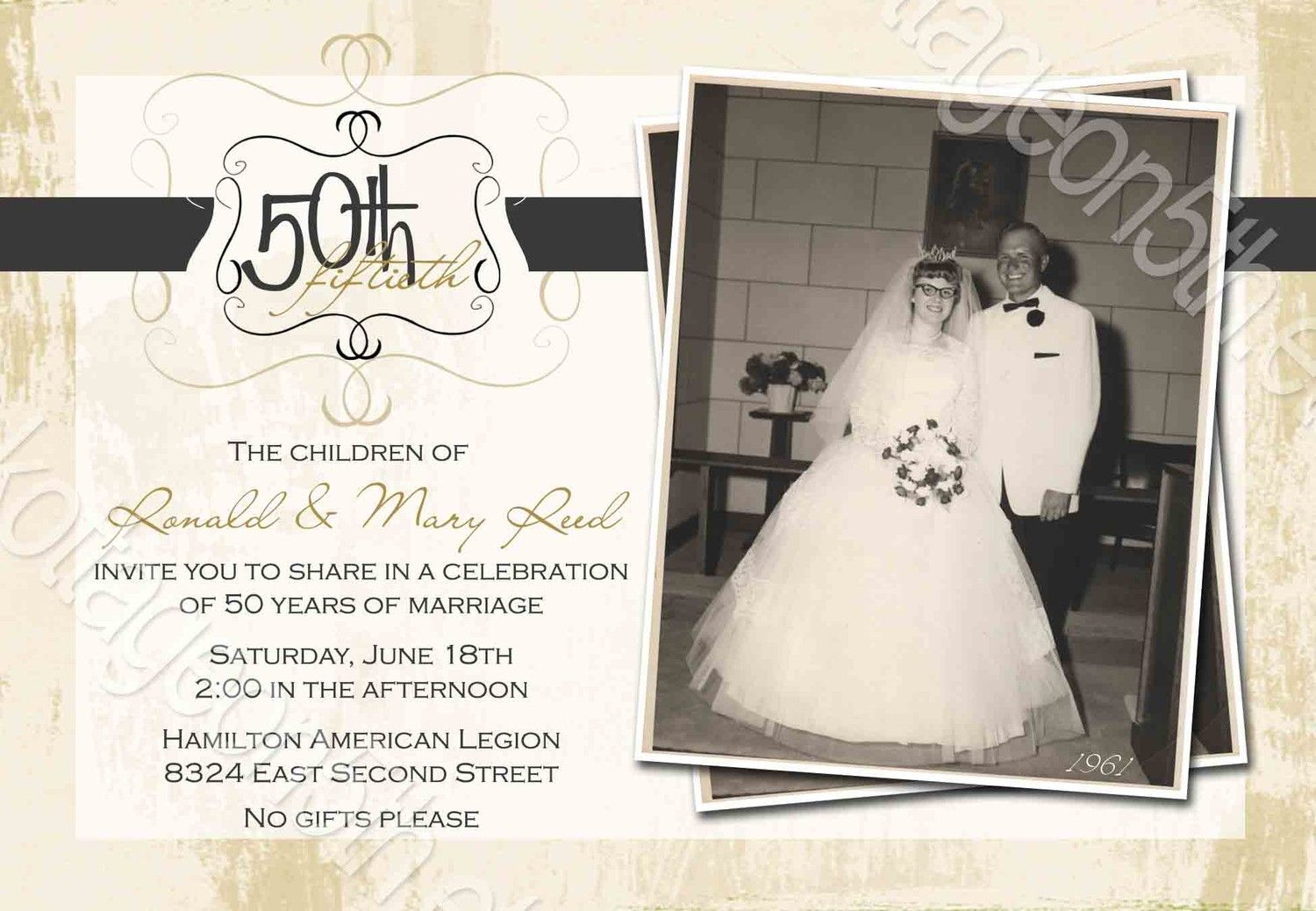 Free 60th Anniversary Invitation Templates David And Shirley 50th throughout proportions 1500 X 1038