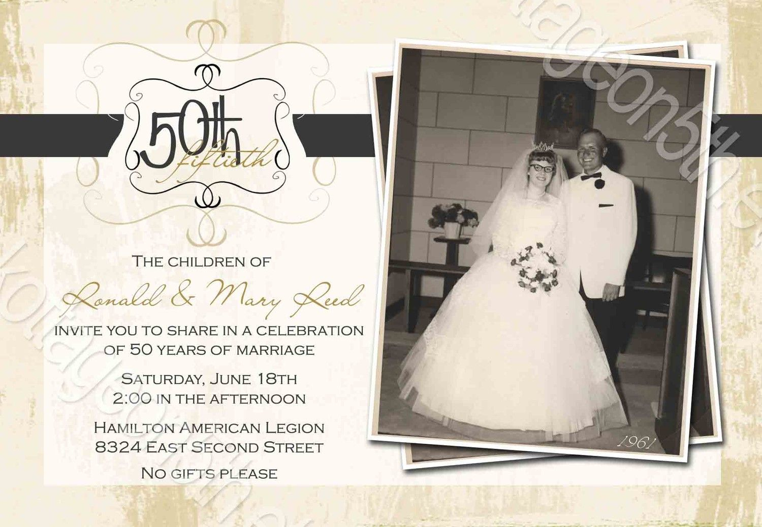 Free 60th Anniversary Invitation Templates David And Shirley 50th within dimensions 1500 X 1038