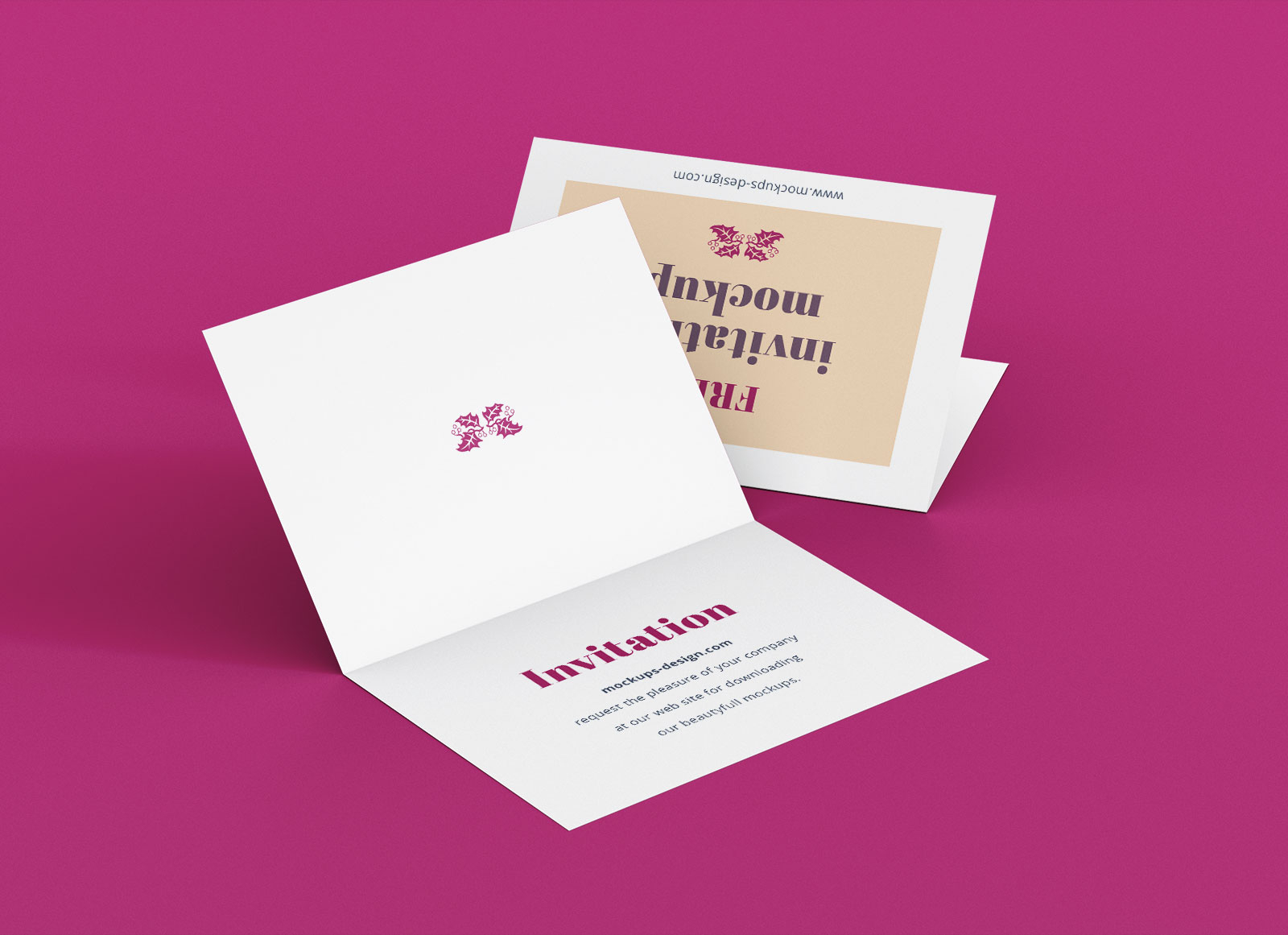 Free A7 Bi Fold Greeting Invitation Card Mockup Psd Set Good Mockups for dimensions 1600 X 1161