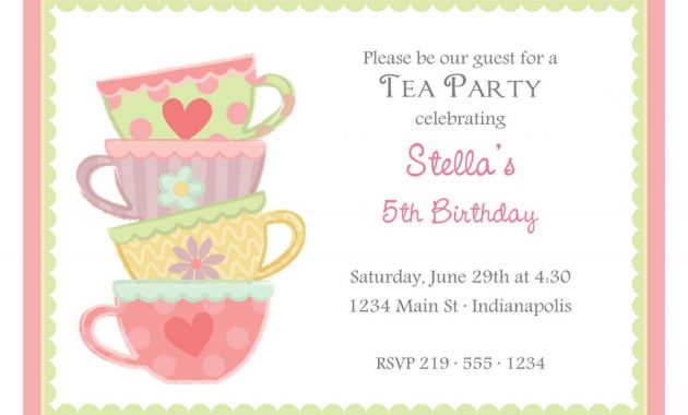 Free Afternoon Tea Party Invitation Template Tea Party In 2019 in proportions 1200 X 879