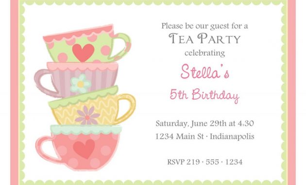 Free Afternoon Tea Party Invitation Template Tea Party In 2019 with dimensions 1200 X 879