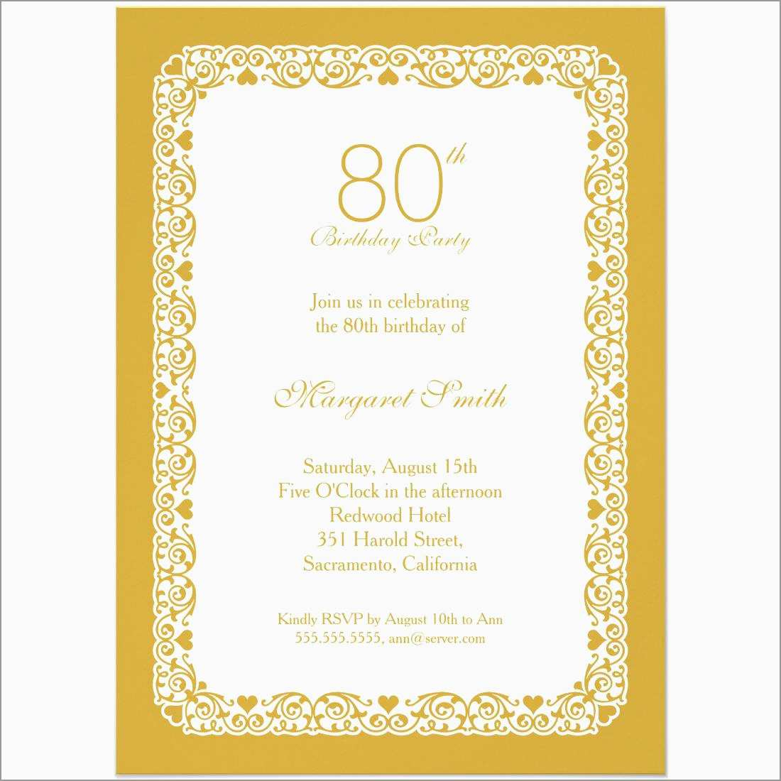 Free Anniversary Invitation Templates Admirably 15 Sample 80th within dimensions 1100 X 1100