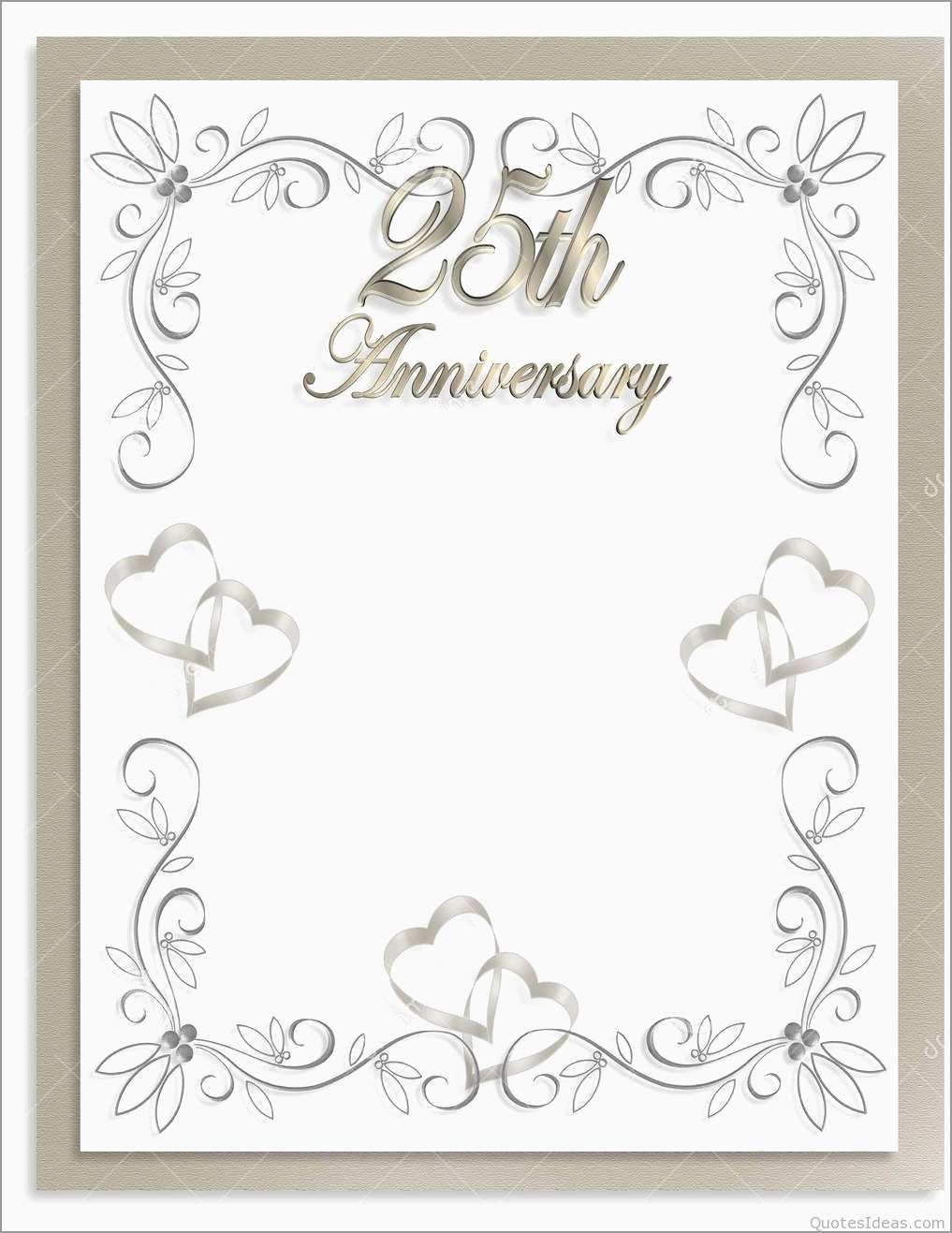 Free Anniversary Invitation Templates Best Of Free 25th Wedding regarding size 1017 X 1317