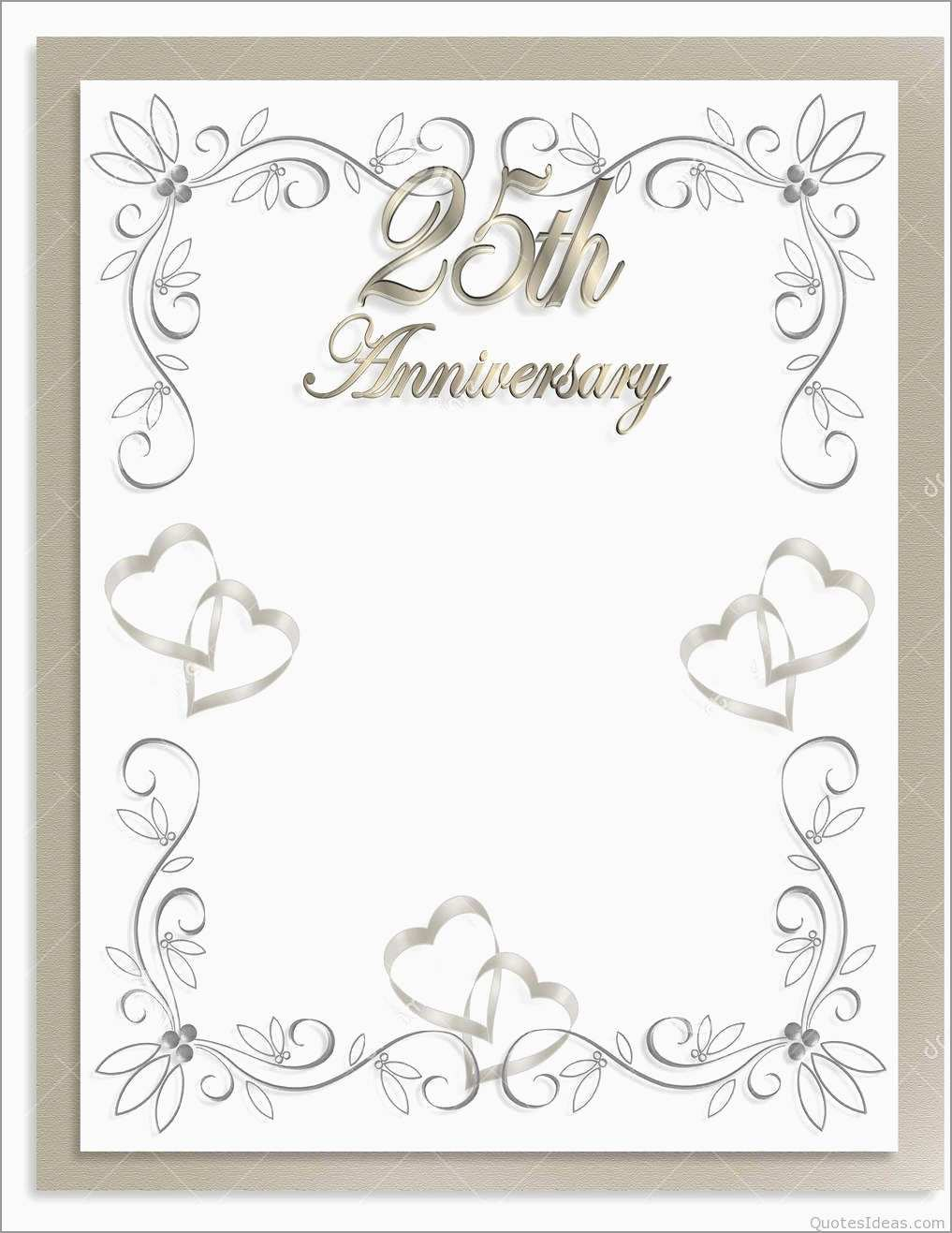 Free Anniversary Invitation Templates Best Of Free 25th Wedding throughout dimensions 1017 X 1317