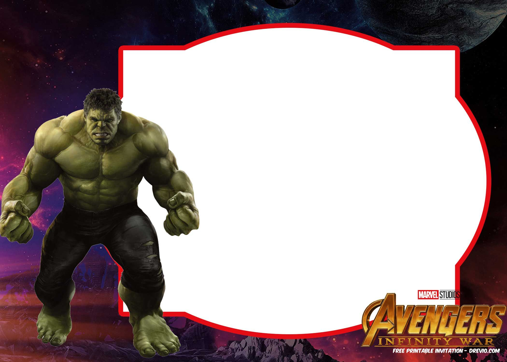 Free Avengers Infinity Wars Birthday Invitation Templates All with sizing 2100 X 1500