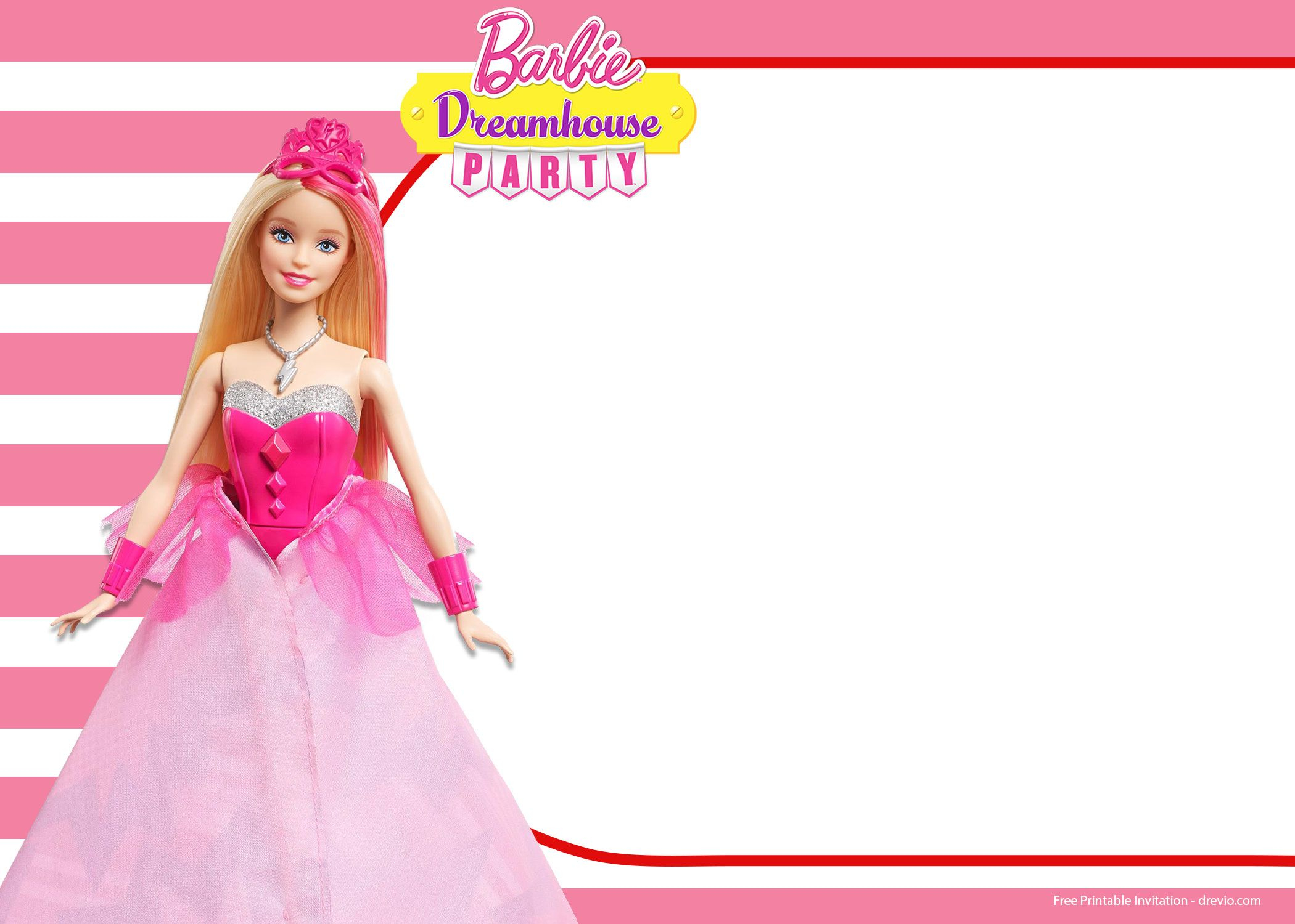 Free Barbie Birthday Invitation Free Printable Birthday with proportions 2100 X 1500