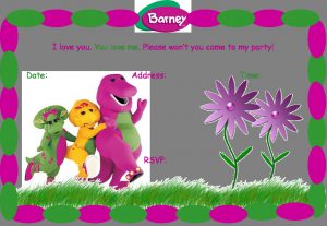Free Barney Birthday Party Invitation Birthday Party Ideas throughout sizing 1505 X 1037