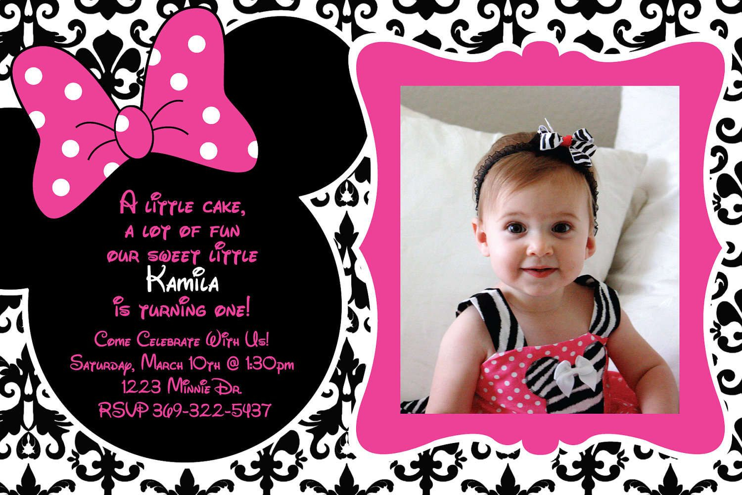 Free Birthday Invitation Templates Minnie Mouse Ariannas Birthday inside size 1500 X 1000