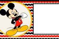 Free Blank Mickey Mouse 1st Invitation Chevron Template Drevio within sizing 1500 X 900