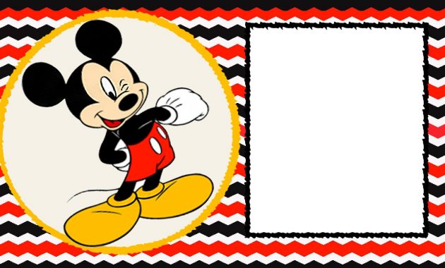 Free Blank Mickey Mouse 1st Invitation Chevron Template Drevio within sizing 1500 X 900