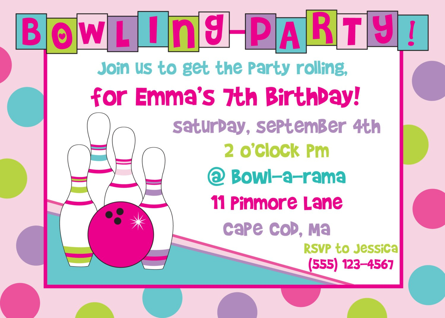 Free Bowling Party Invitation Template regarding size 1500 X 1071