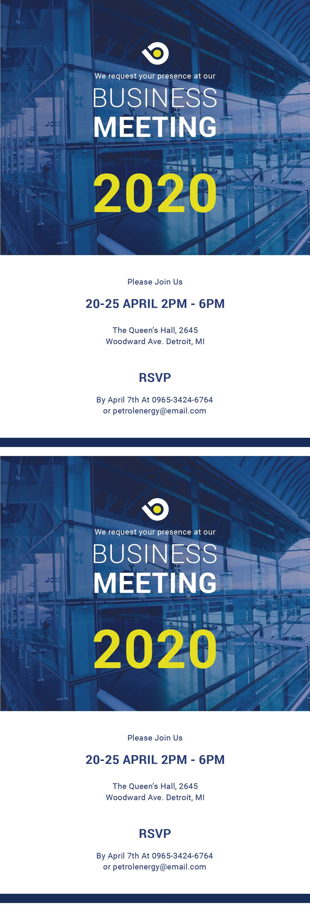 Free Business Meeting Invitation Anyvision Business Invitation intended for measurements 1275 X 3750