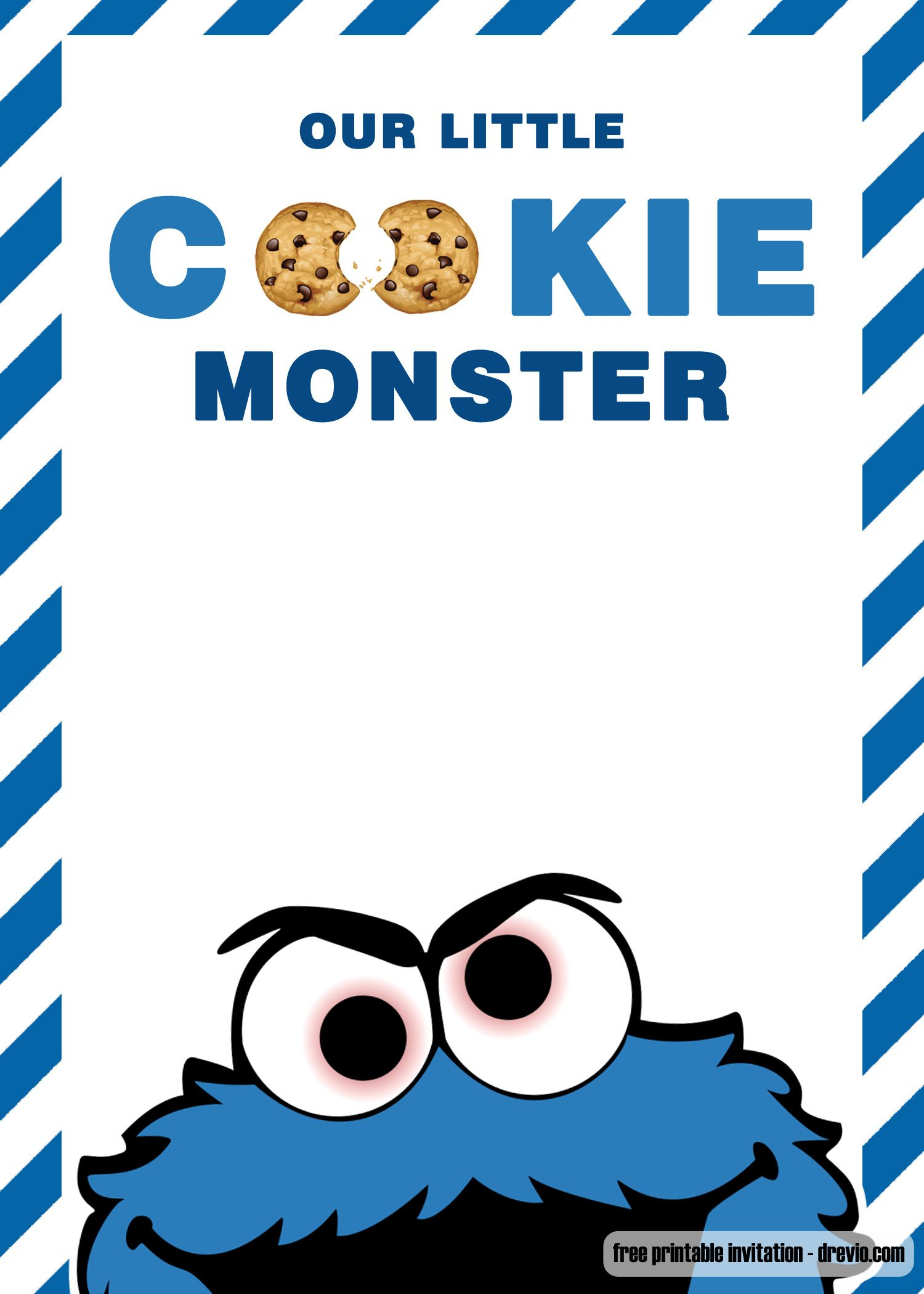 Free Cookie Monster Birthday Invitation Templates Bagvania for measurements 1500 X 2100