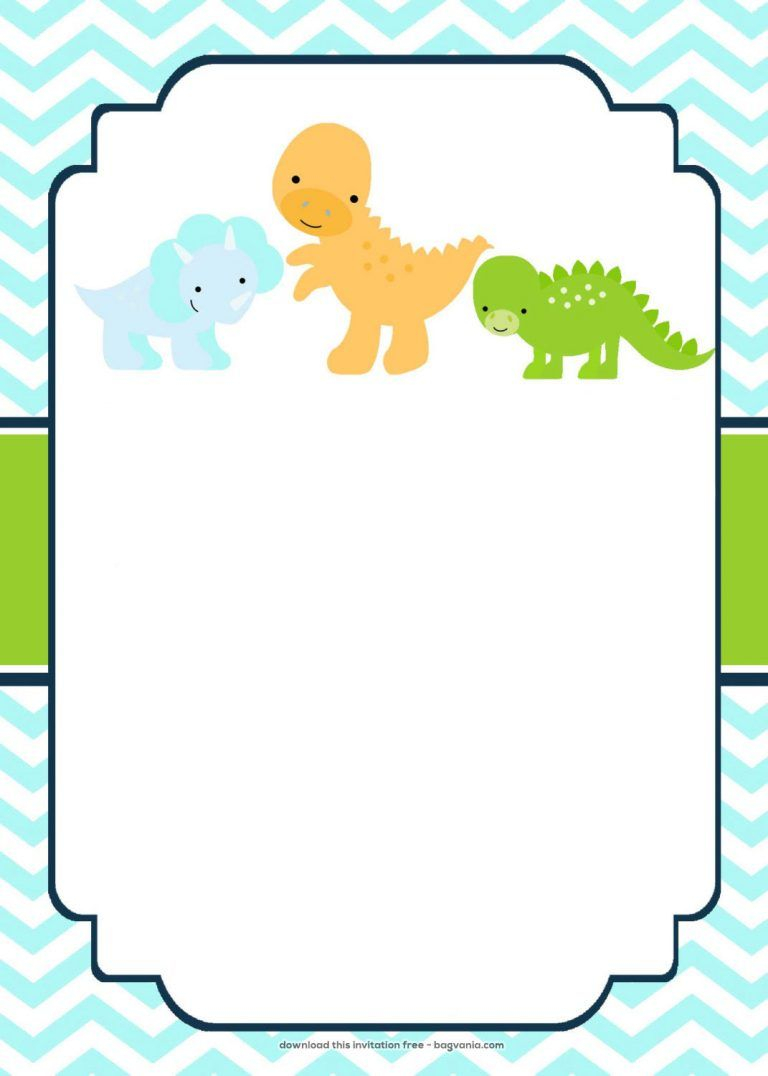 Free Dinosaur Birthday Invitations Bagvania Free Printable for proportions 768 X 1076