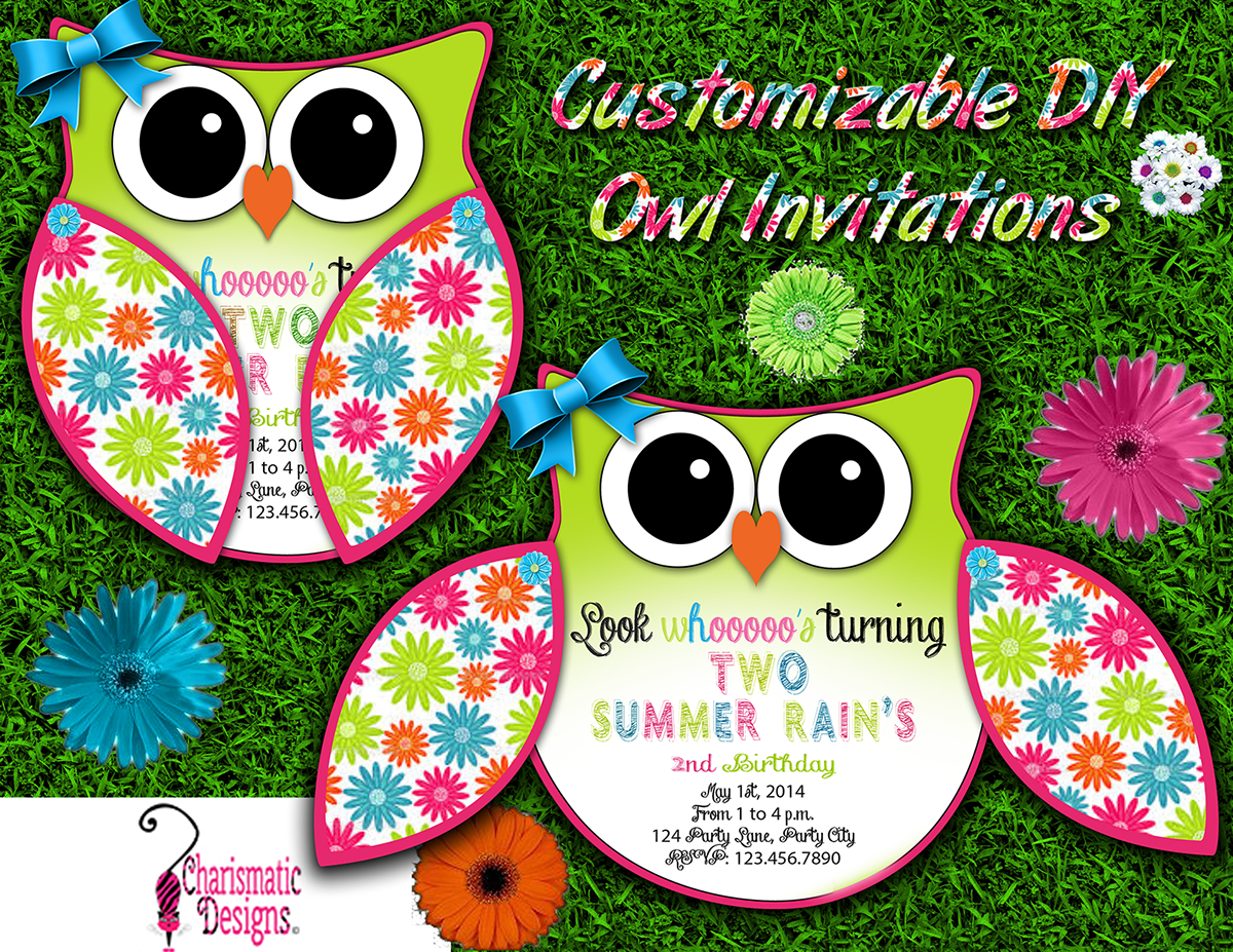 Free Diy Customizable Owl Invitation Printable Template On Behance within measurements 1200 X 927