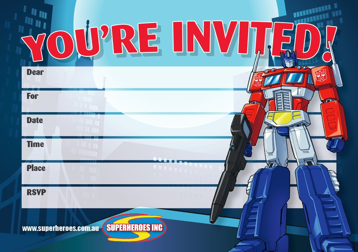 Free Downloadable Transformers Optimus Prime Birthday Party within measurements 1240 X 874