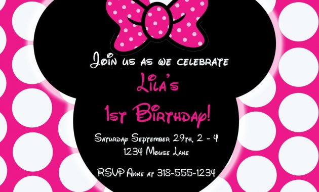 Free Editable Minnie Mouse Birthday Invitations Minnie Mouse Sba with regard to sizing 1500 X 1071