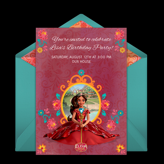 Free Elena Of Avalor Online Invitation Punchbowl intended for sizing 650 X 650