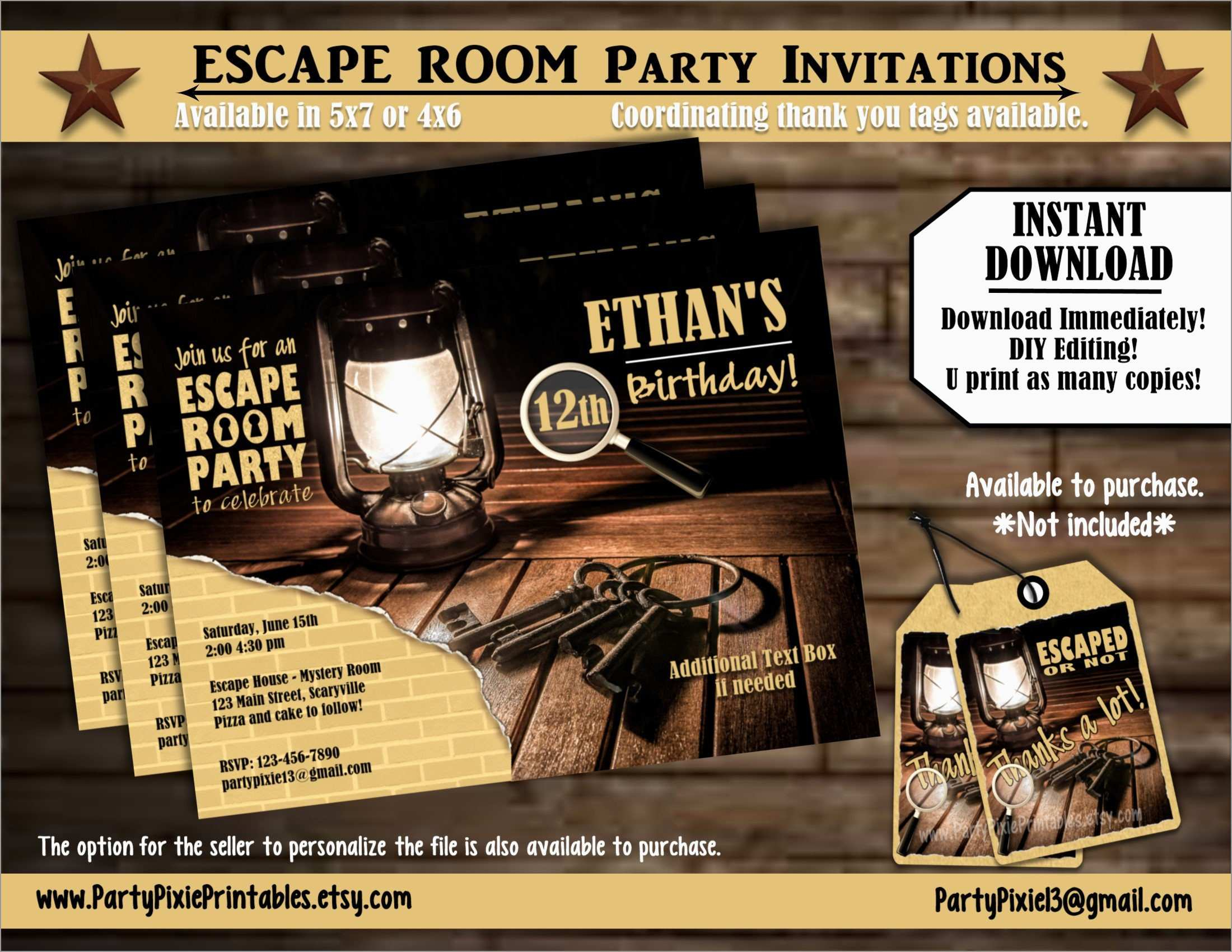 Free Escape Room Invitation Template Unique Escape The Room within measurements 2200 X 1700