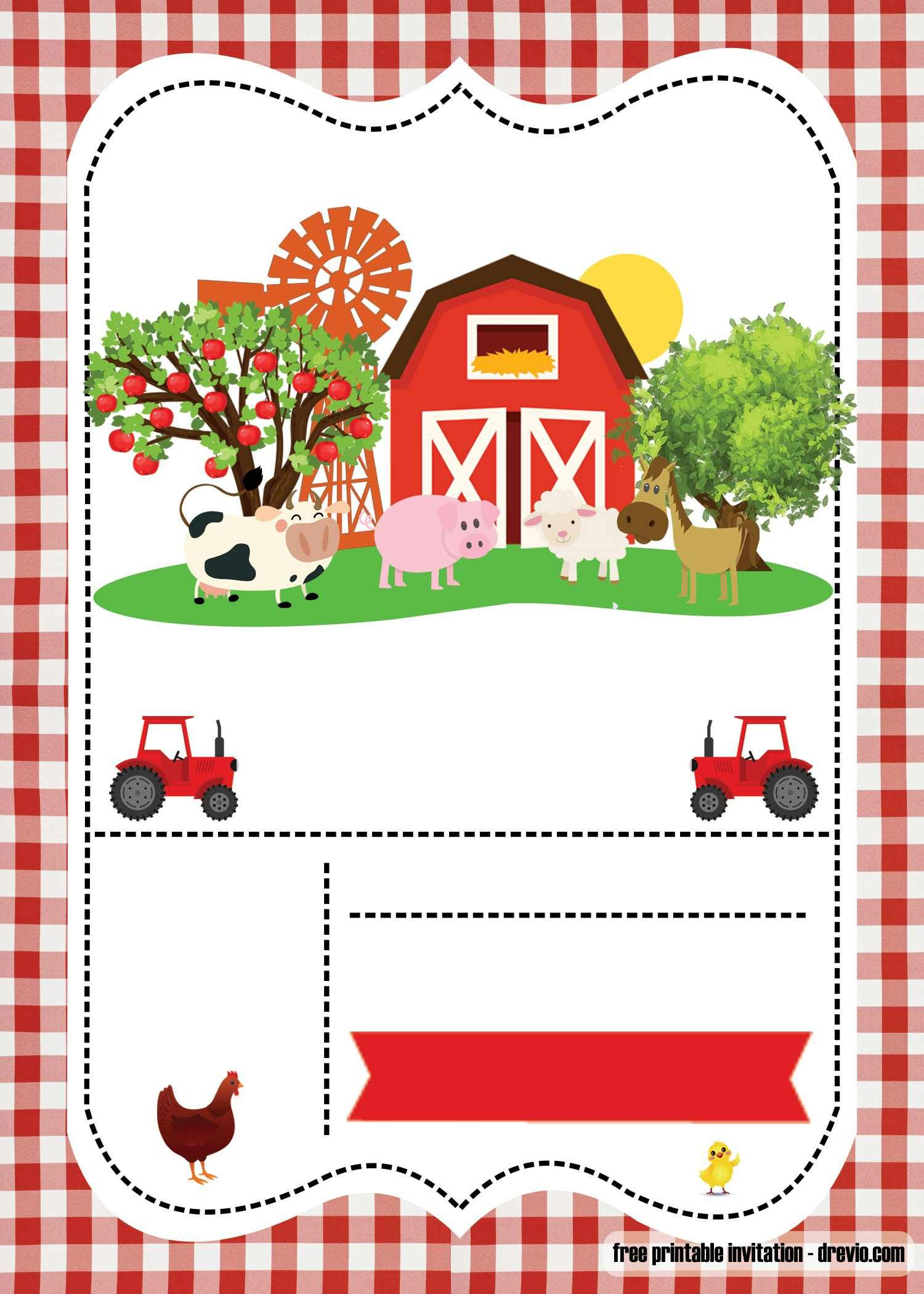 Free Farm Party Invitation Template Abigail Verjaarsdag intended for proportions 1500 X 2100