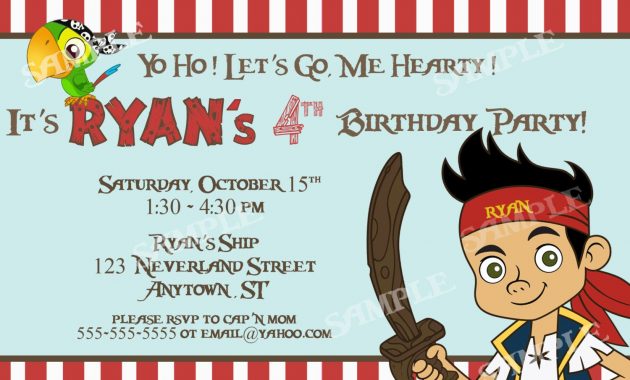 Free Free Template Jake And The Neverland Pirates Birthday regarding proportions 1500 X 1071