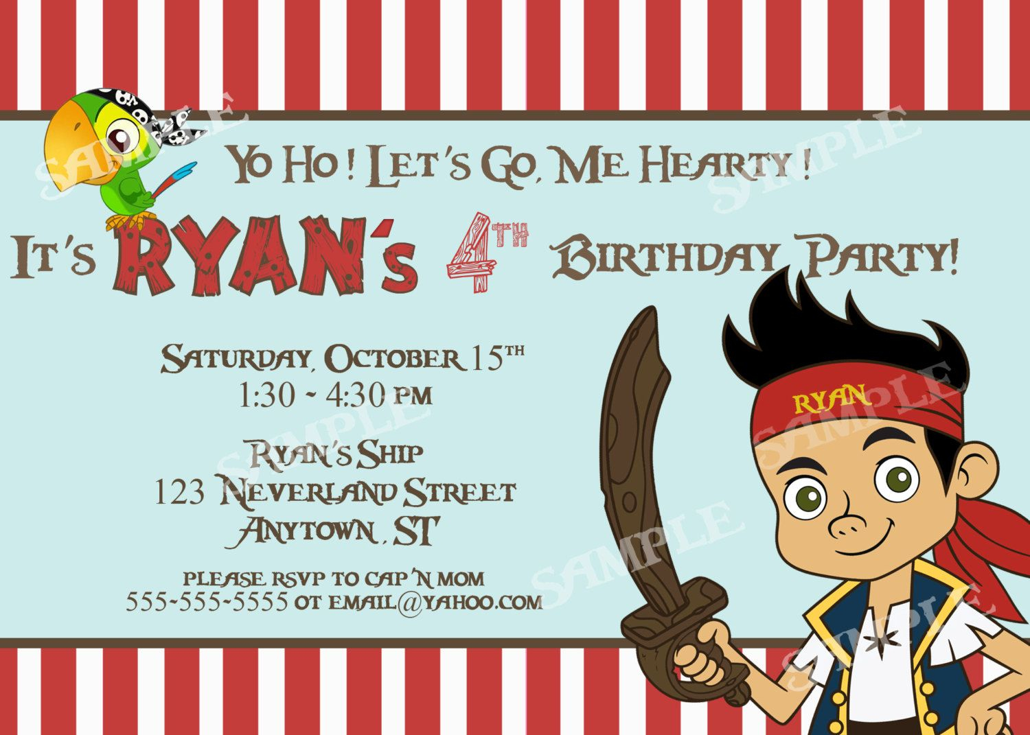 Free Free Template Jake And The Neverland Pirates Birthday regarding proportions 1500 X 1071