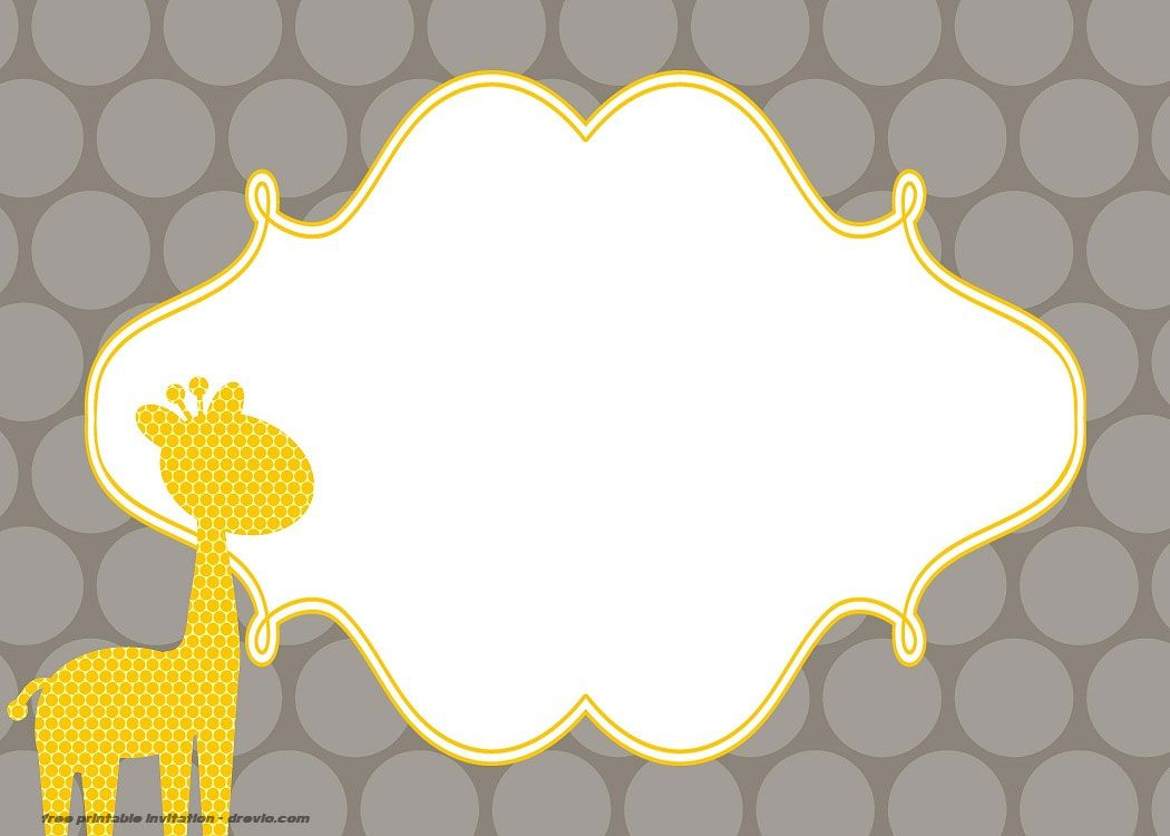 Free Giraffe Birthday And Ba Shower Invitation Free Printable within dimensions 1050 X 750