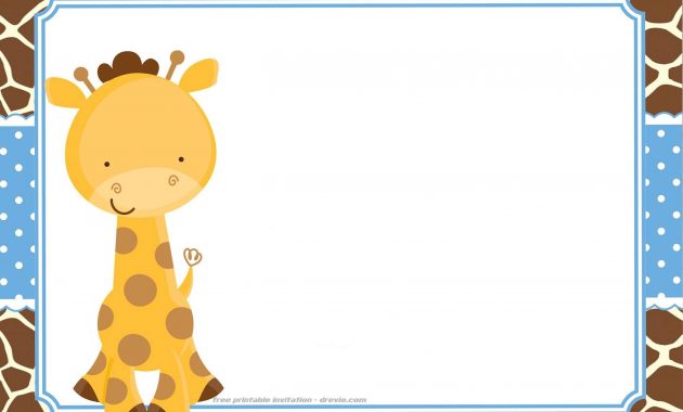 Free Giraffe Birthday And Ba Shower Invitation Rogan for dimensions 2663 X 1898