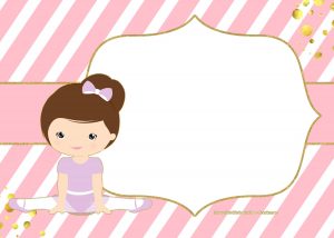 Free Golden Ballerina Birthday Invitation Chip Bags Templates for size 2100 X 1500