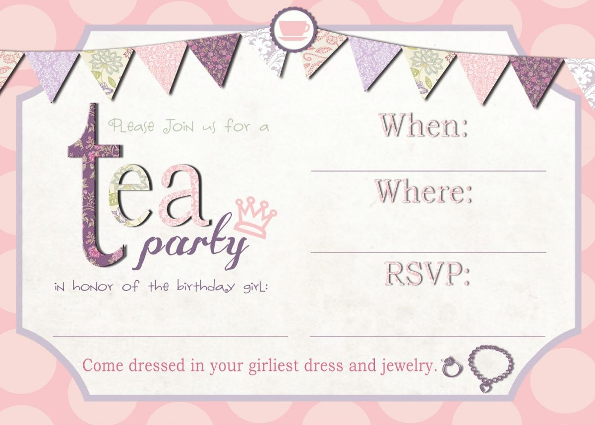 Free High Tea Party Invitation Templates Mother And Daughter Tea with regard to measurements 1200 X 857