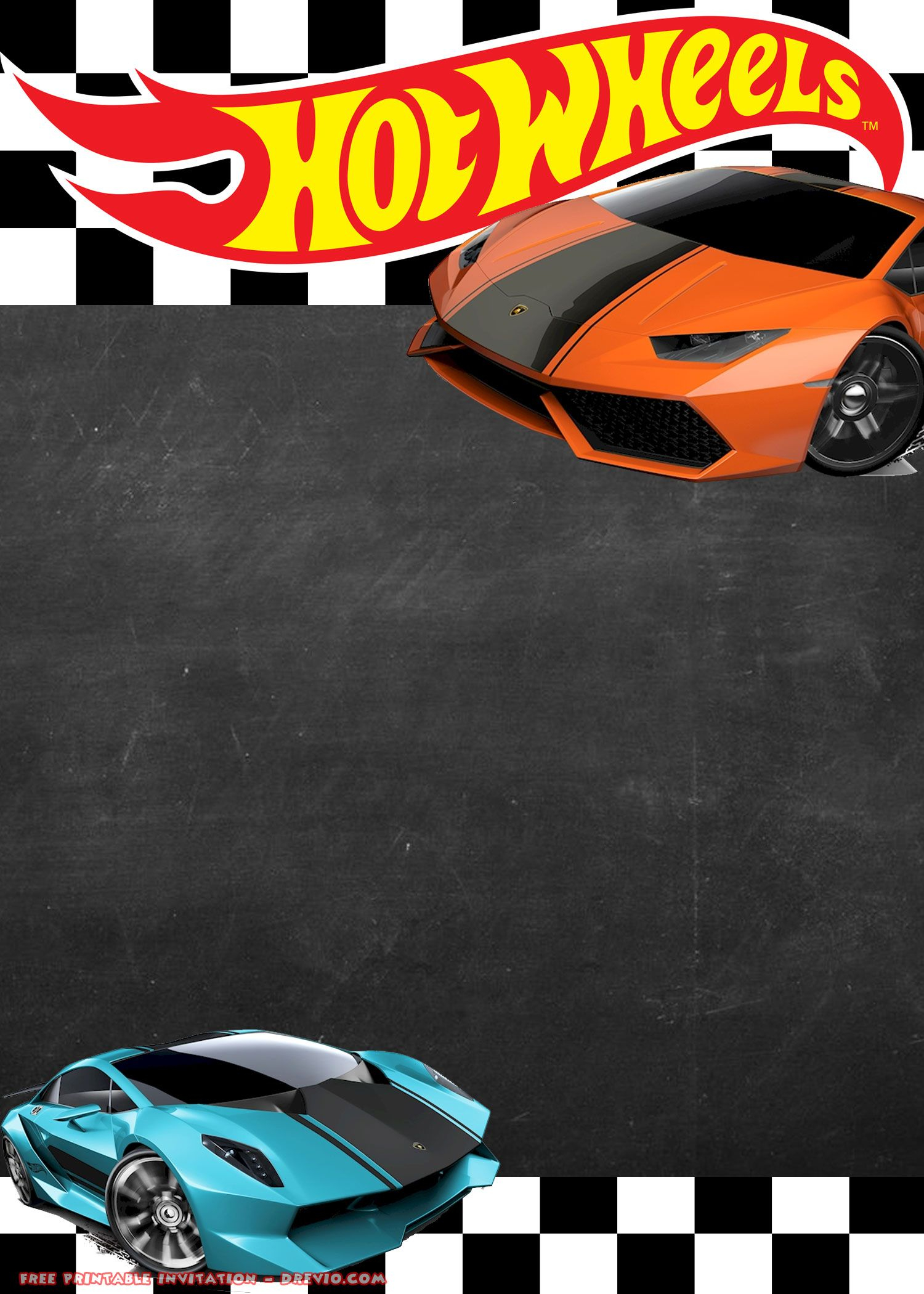 Free Hot Wheels Lamborghini Invitation Templates Birthday Car in proportions 1500 X 2100