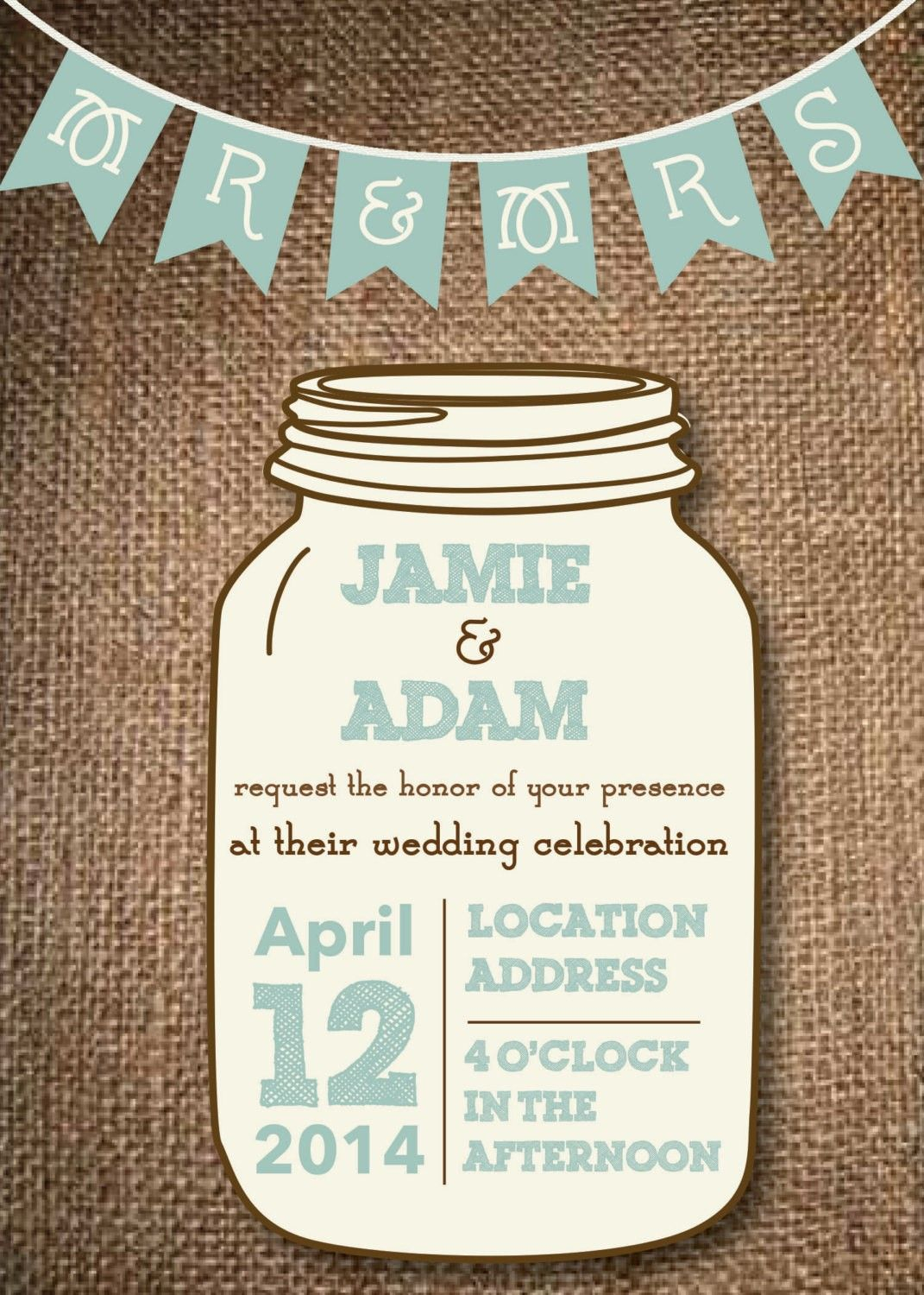 Free Jar Templates Mason Jar Wedding Invitations Future Mrs in sizing 1071 X 1500