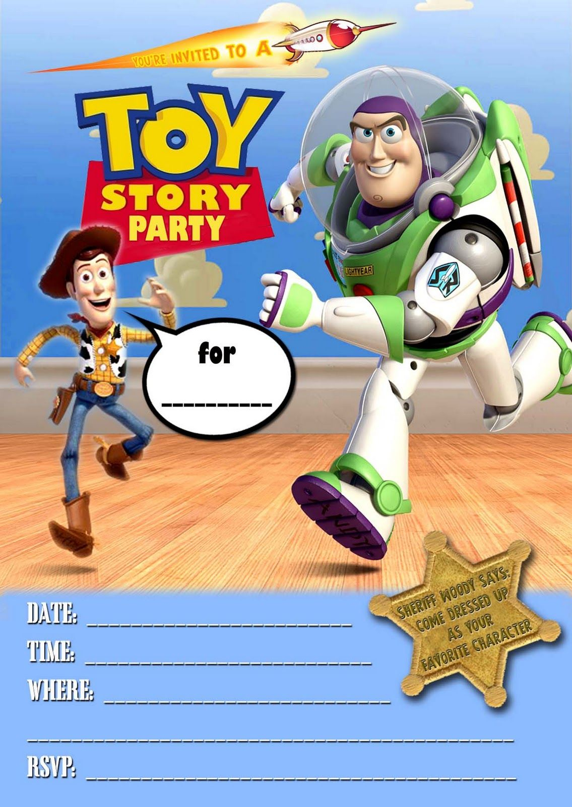 Free Kids Party Invitations Toy Story Party Invitation New Toy with regard to measurements 1135 X 1600