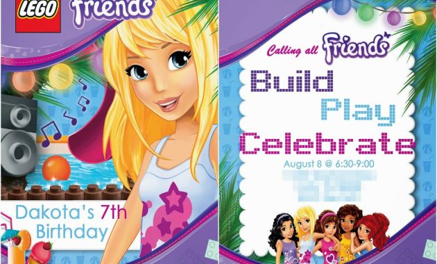 Free Lego Friends Birthday Invite Add Your Own Text Sydney Would in dimensions 1600 X 1199