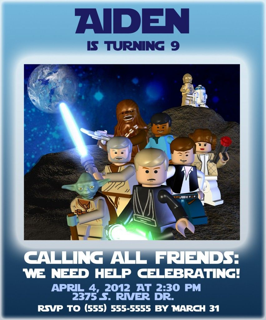 Free Lego Star Wars Party Invites Templates 4 Birthday Lego Star regarding measurements 853 X 1024