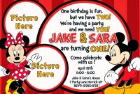 Free Mickey And Minnie Mouse Birthday Invitations Bagvania pertaining to size 1500 X 1071