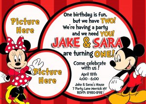 Free Mickey And Minnie Mouse Birthday Invitations Bagvania pertaining to size 1500 X 1071