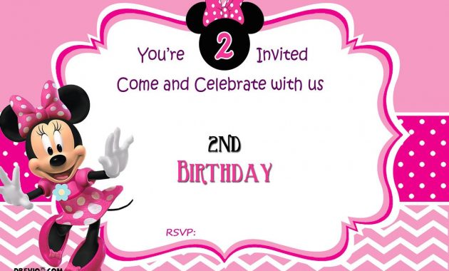 Free Minnie Mouse 2nd Birthday Invitation Free Printable for sizing 1280 X 853