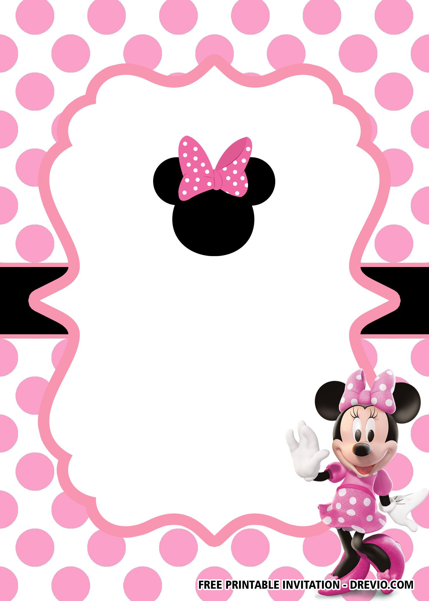 Free Minnie Mouse Head Pink Invitation Templates Free Printable pertaining to sizing 1500 X 2100