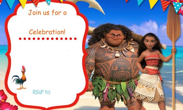 Free Moana Birthday Invitation Zoey 4th Birthday Birthday with measurements 1500 X 1071