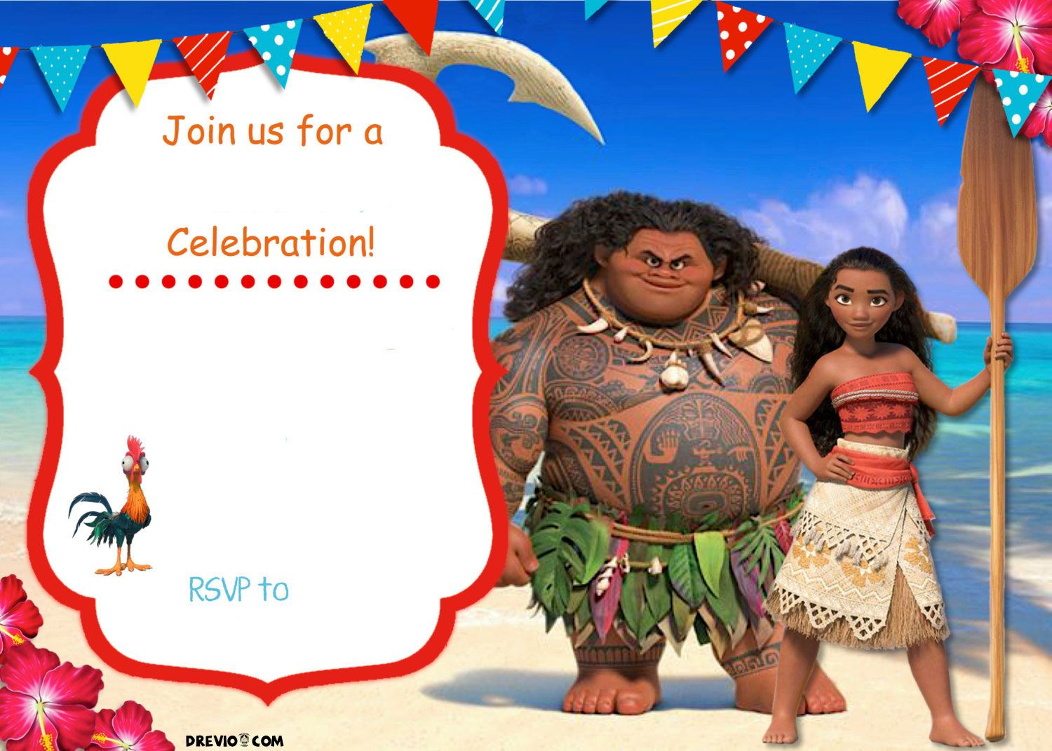 Free Moana Birthday Invitation Zoey 4th Birthday Birthday with measurements 1500 X 1071